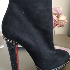 Christian Louboutin Black Suede Stu